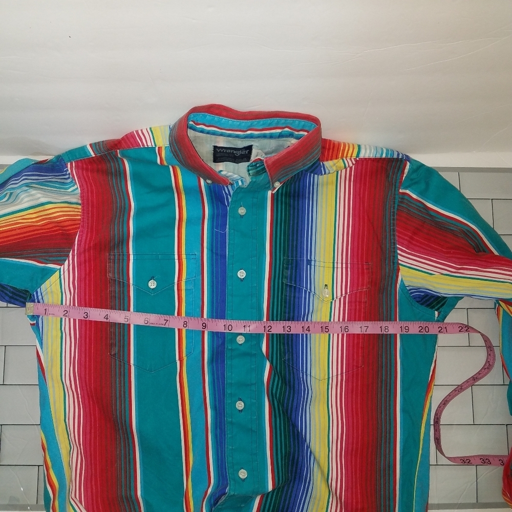 Wrangler Cowboy Cut 15 1/2- 34 Men's Button Down Made in USA - Picture 8 of 13